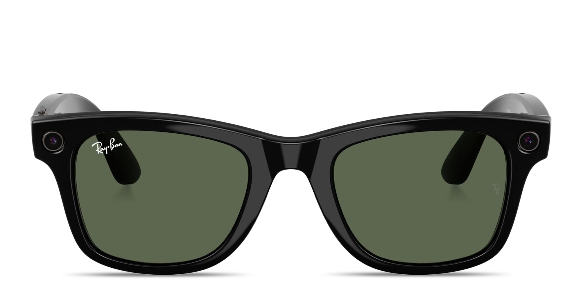 Shop Ray-Ban Meta Wayfarer Unisex Square Sunglasses in Shiny Black online.