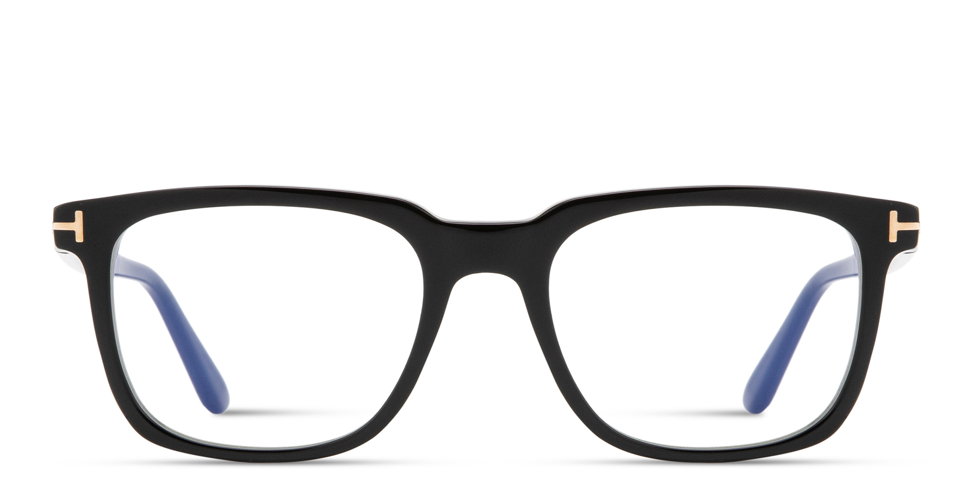 Shop TOM FORD T Logo Square Eyeglasses in Black online.