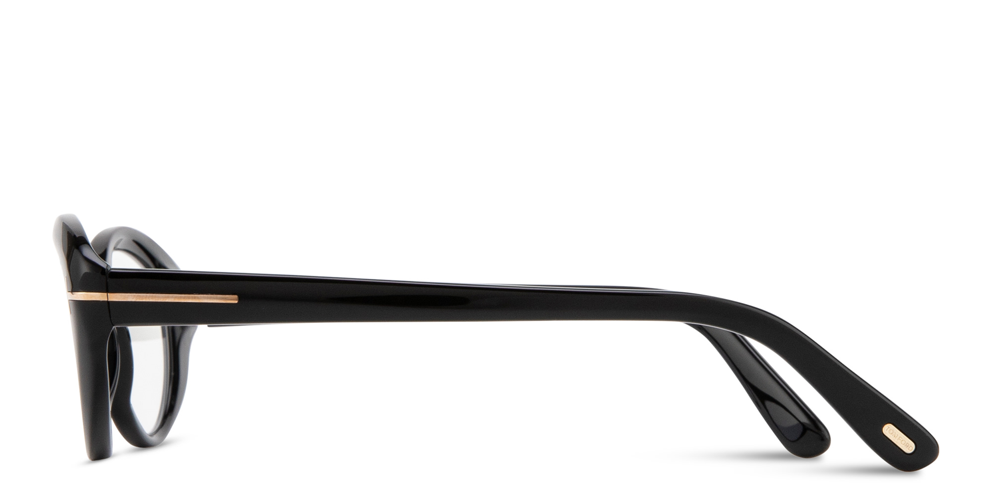 Shop TOM FORD T Logo Oval Eyeglasses in Black online.
