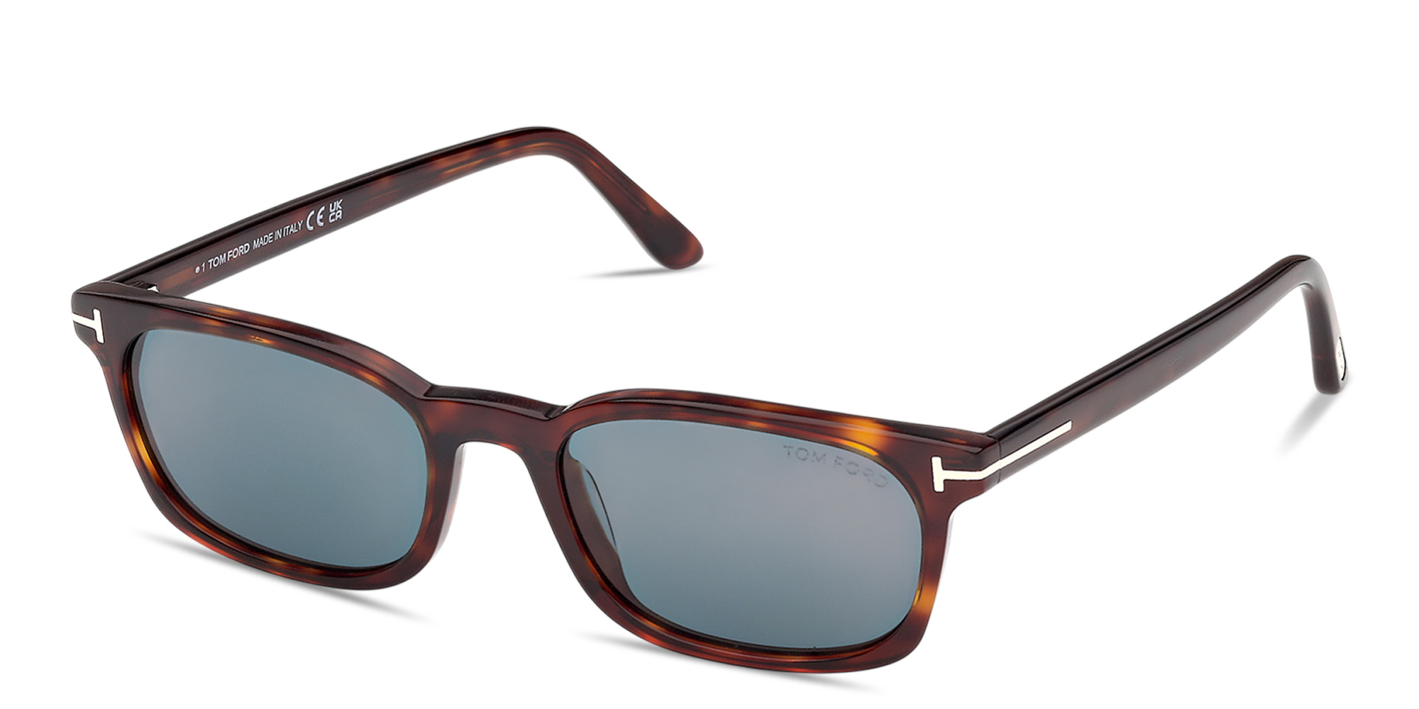 Shop TOM FORD Miles Rectangle Sunglasses in Red Havana online.