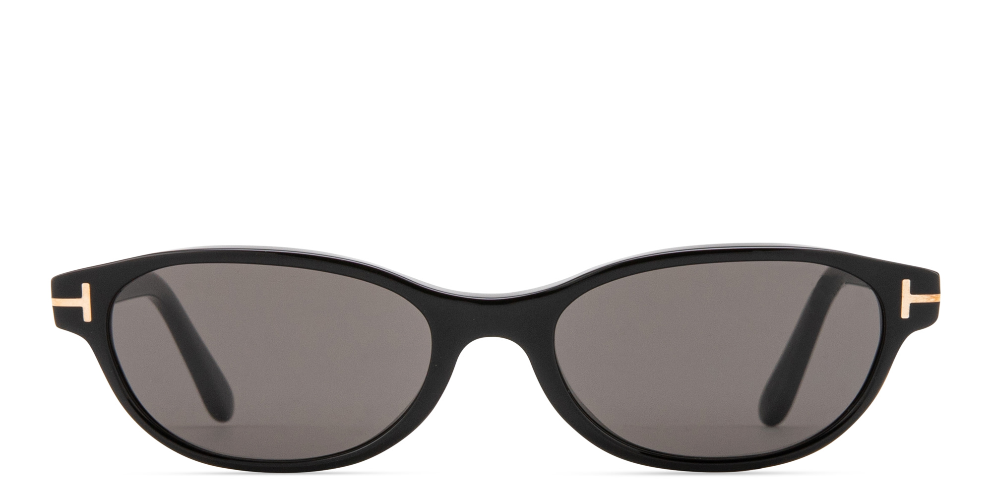 Shop TOM FORD Chloe Oval Sunglasses in Black online.