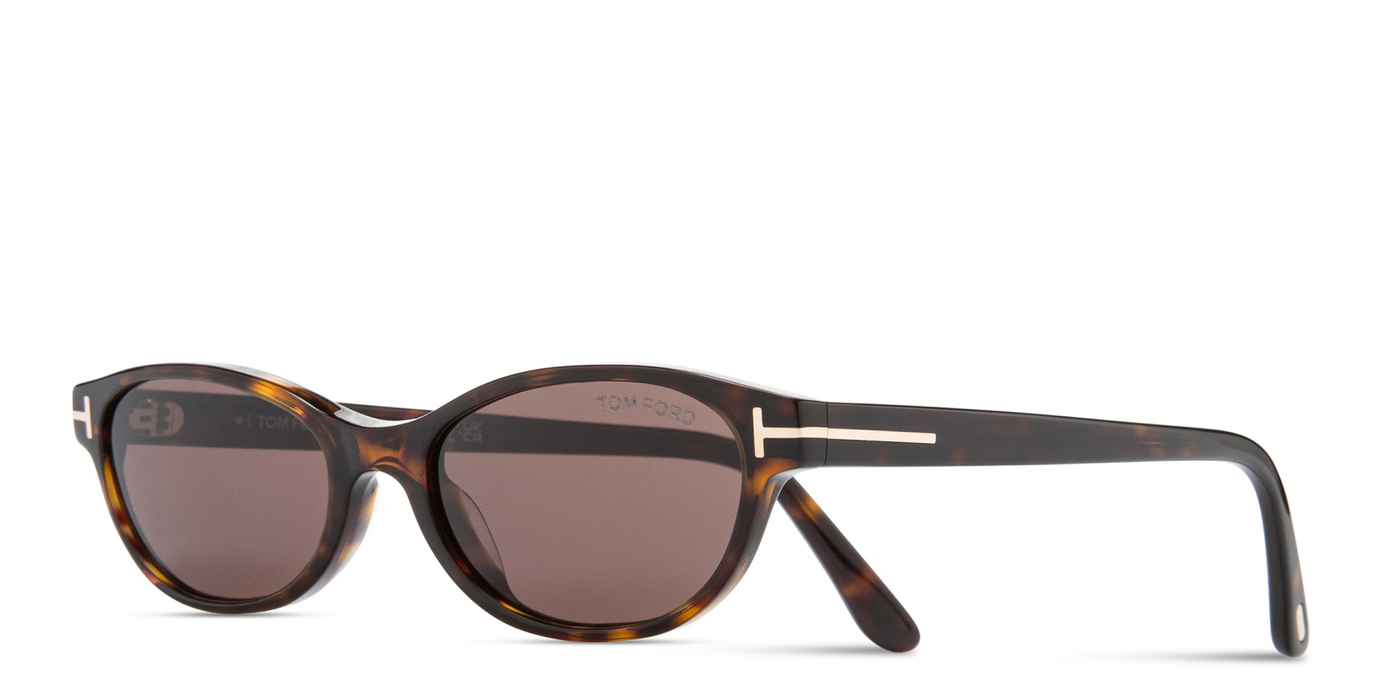 Shop TOM FORD Chloe Oval Sunglasses in Havana online.