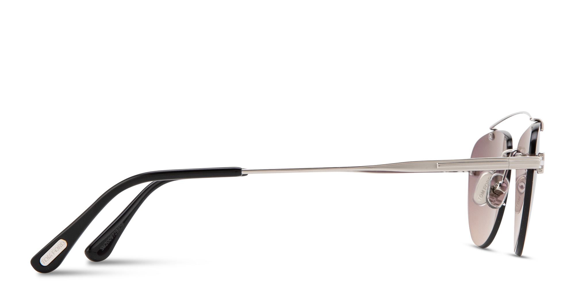 Shop TOM FORD Astor Rimless Pilot Sunglasses in Palladium online.