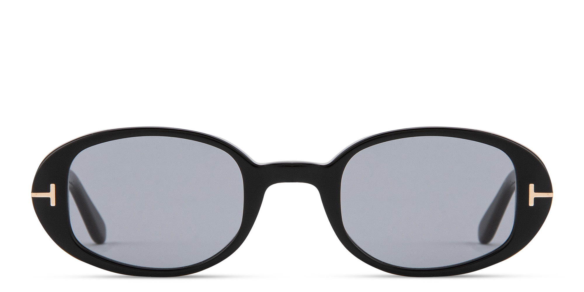 Shop TOM FORD Iggy Oval Sunglasses in Black online.