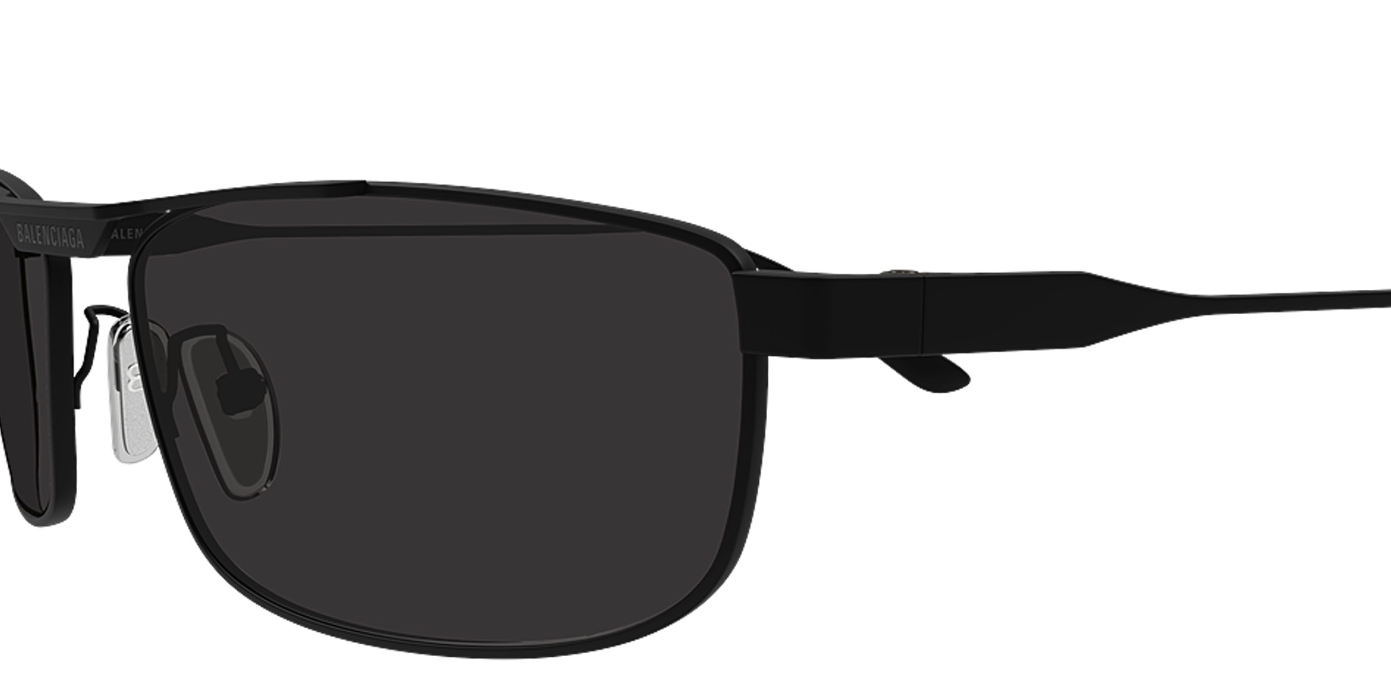 Shop BALENCIAGA Everyday Unisex Rectangle Sunglasses in Black online.