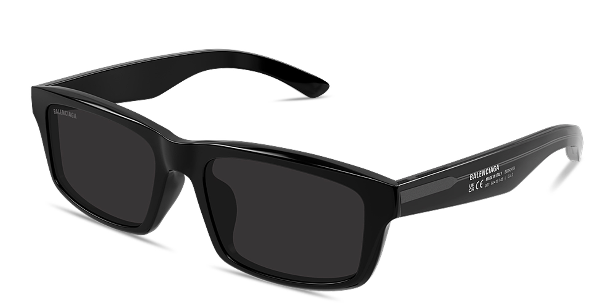 Shop BALENCIAGA Soho Rectangle AF Sunglasses in Black online.