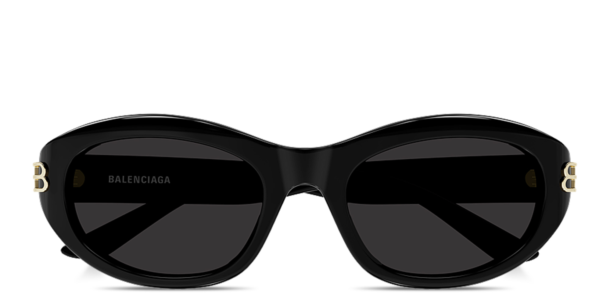 Shop BALENCIAGA BB Oval Sunglasses in Black online.