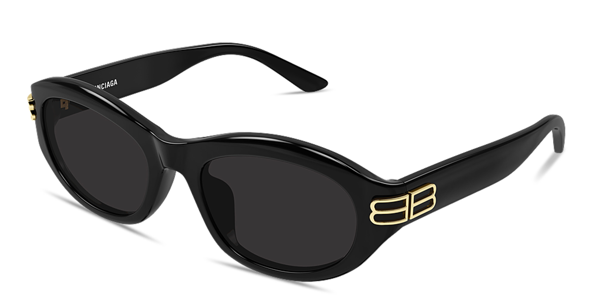 Shop BALENCIAGA BB Oval Sunglasses in Black online.