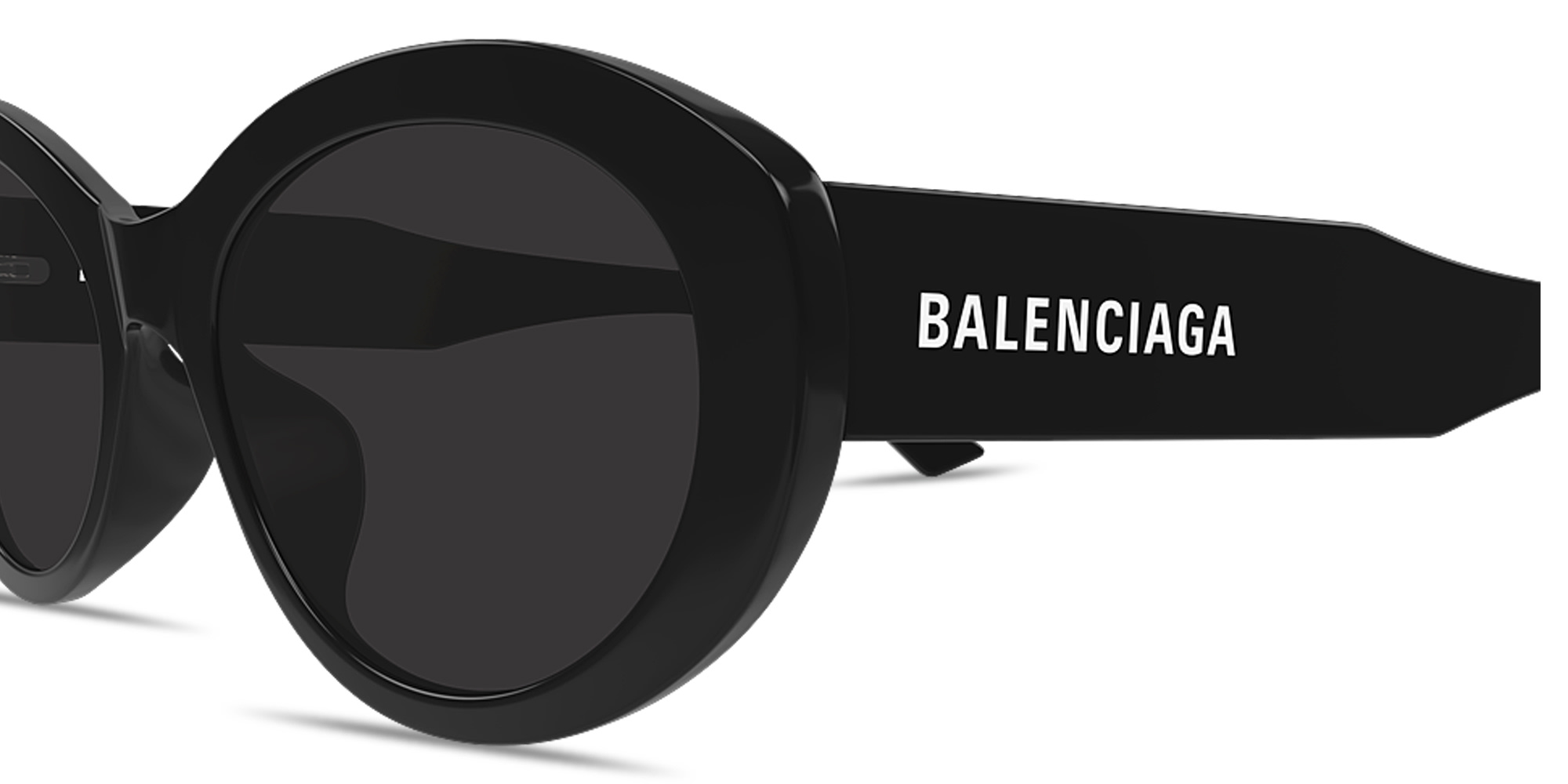 Shop BALENCIAGA Everyday Oval Sunglasses in Black online.