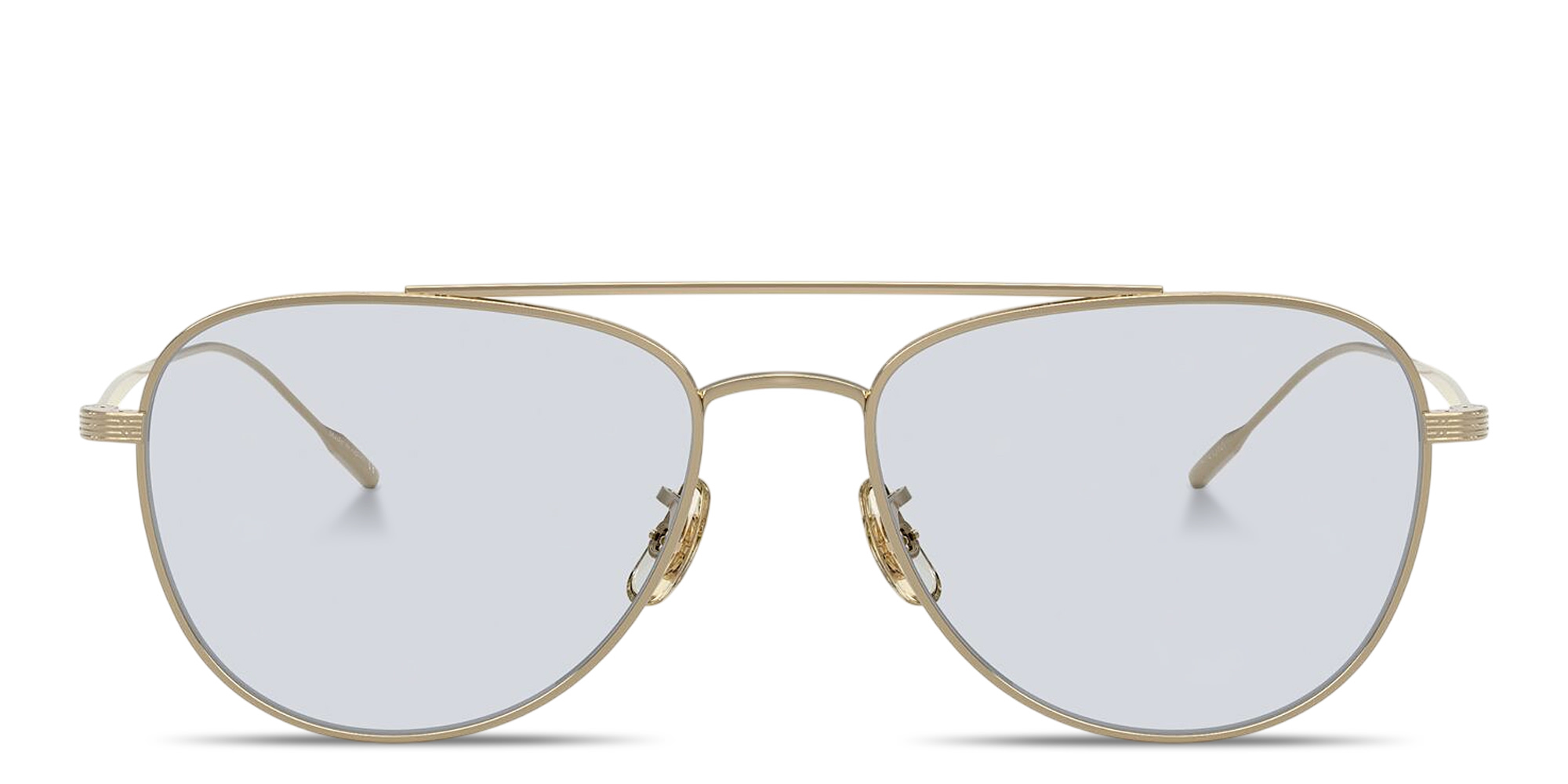 Shop OLIVER PEOPLES Stilson Unisex Wide Pilot Eyeglasses in Gold online.