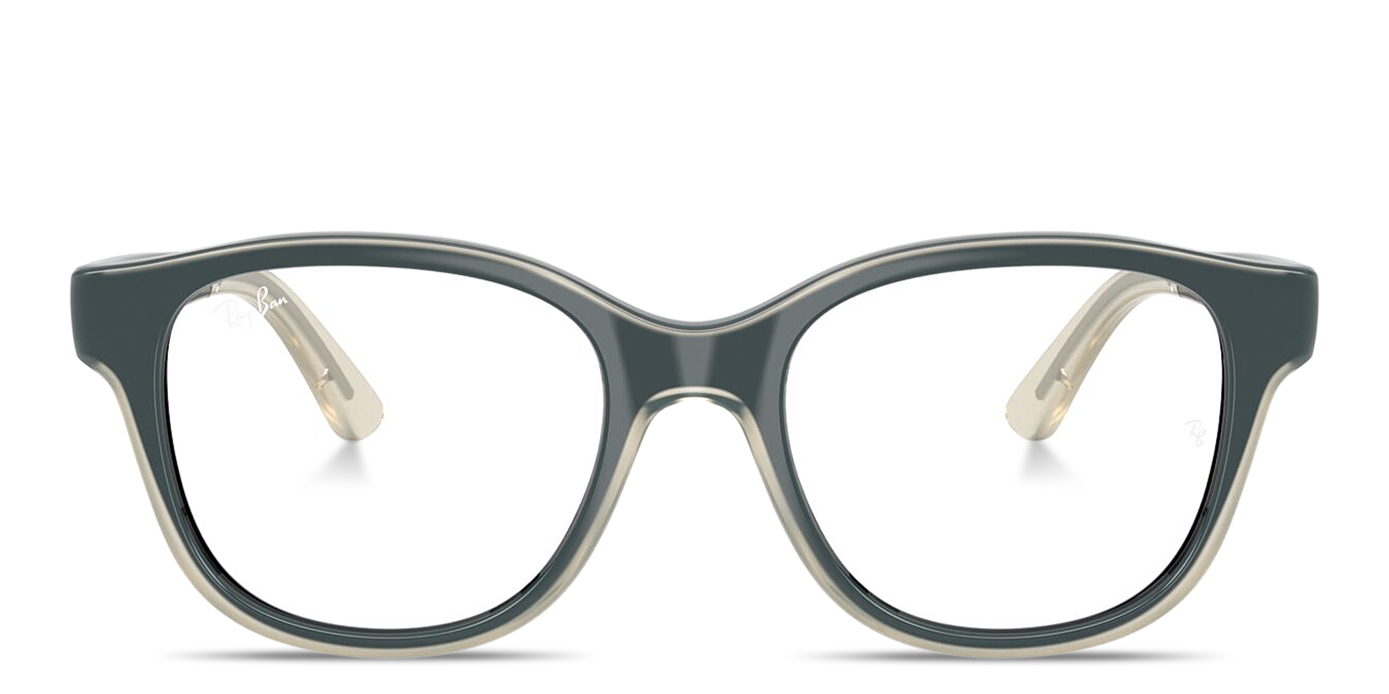 Shop Ray-Ban Optics Kids Bio-Based Square Eyeglasses in Black On Transparent online.