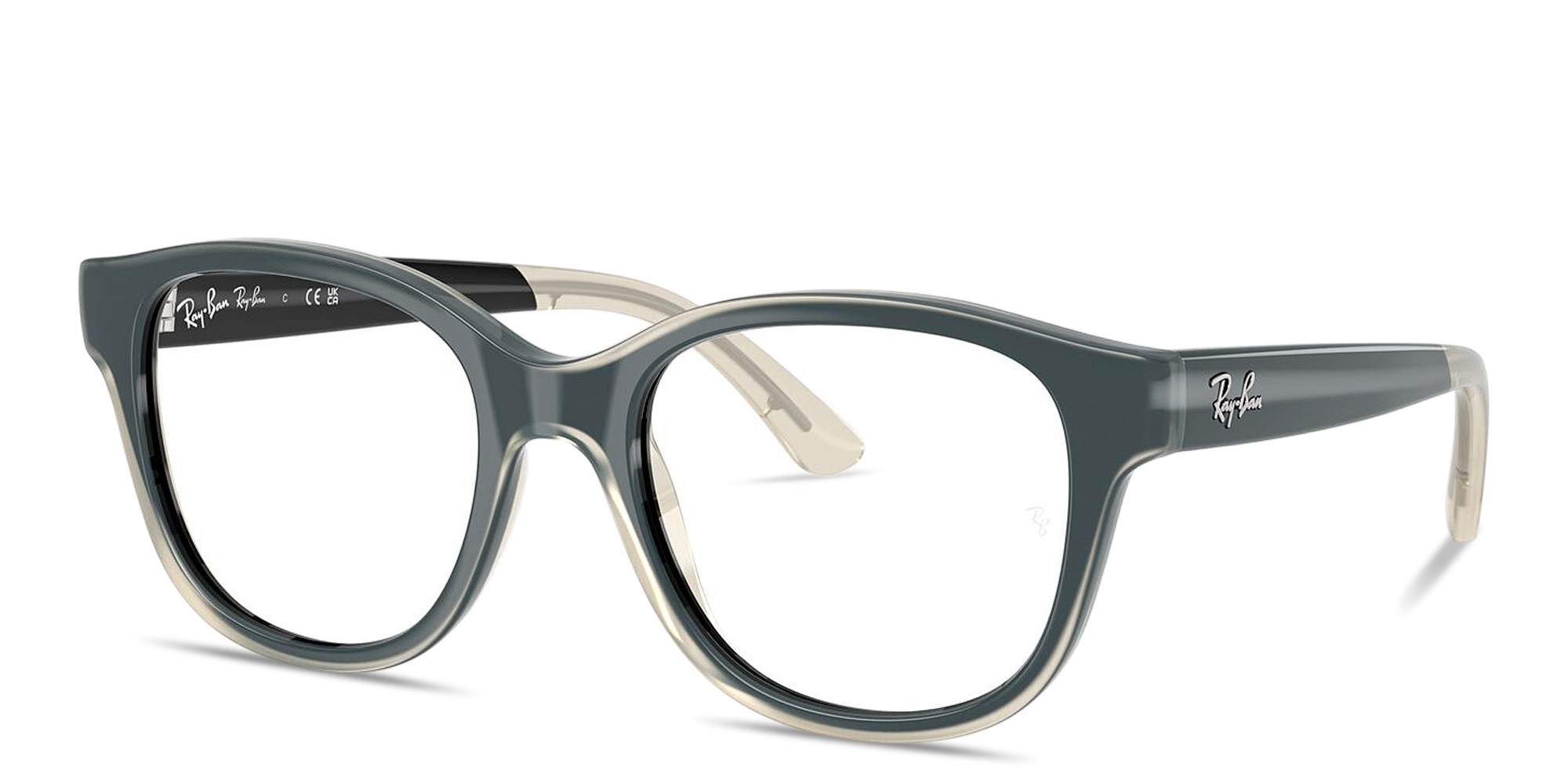 Shop Ray-Ban Optics Kids Bio-Based Square Eyeglasses in Black On Transparent online.