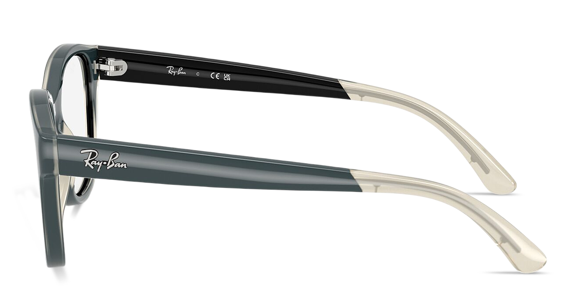 Shop Ray-Ban Optics Kids Bio-Based Square Eyeglasses in Black On Transparent online.