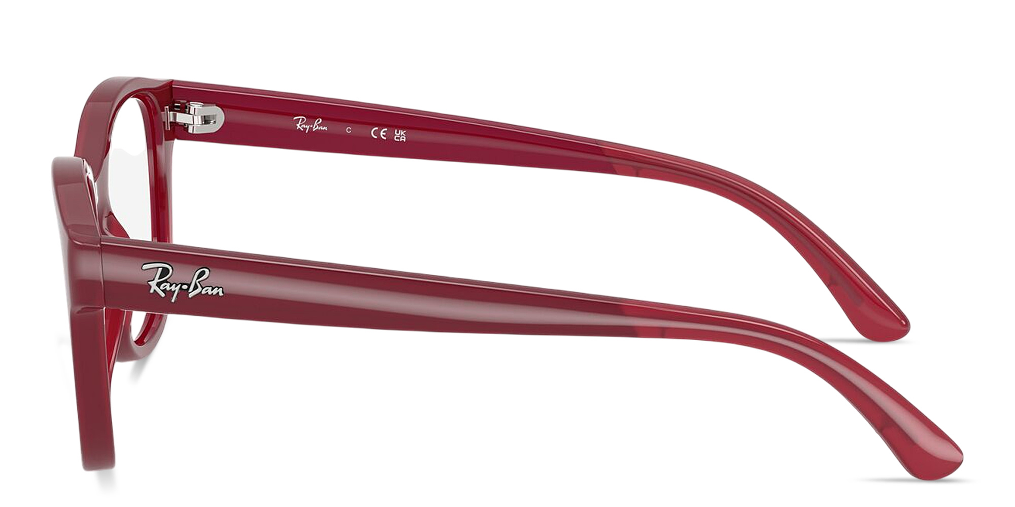 Ray-Ban Optics Kids Bio-Based Square Eyeglasses in Fucsia On Transparent Fucsia – Product Photo 3