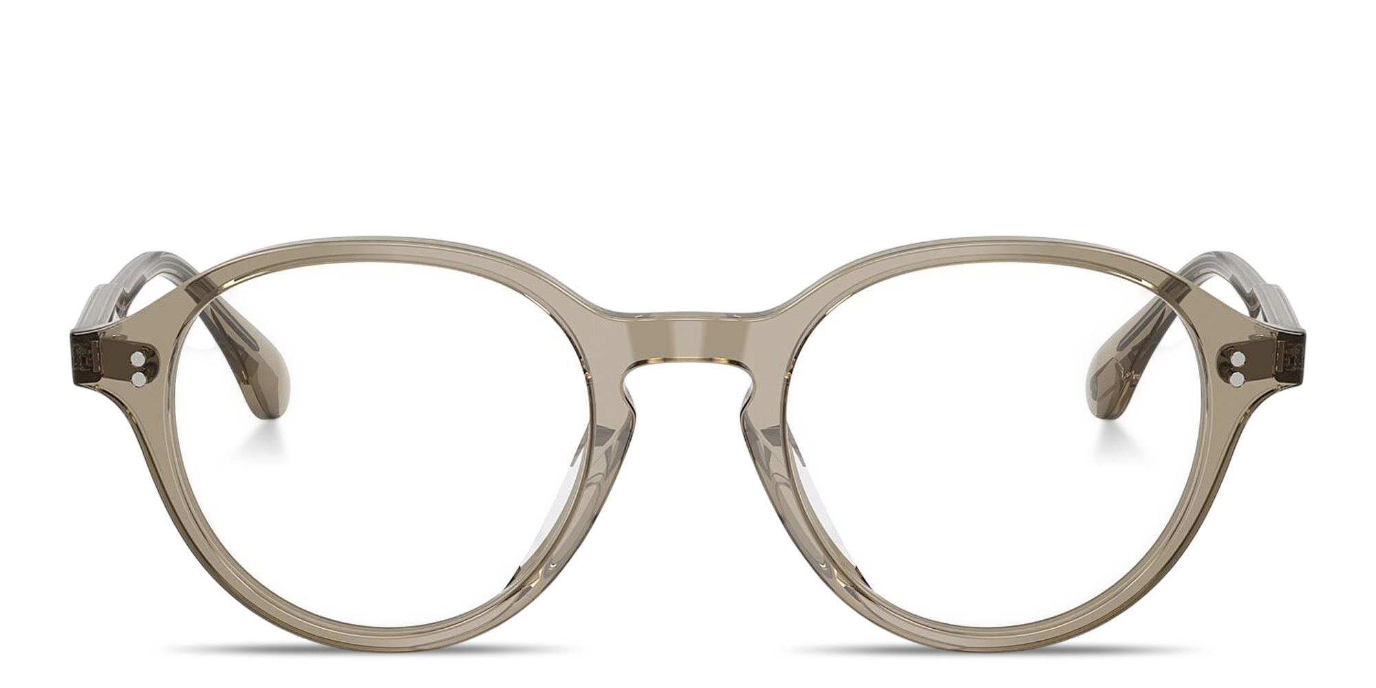Shop OLIVER PEOPLES Logo Signature Unisex Panthos Eyeglasses in Sencha online.