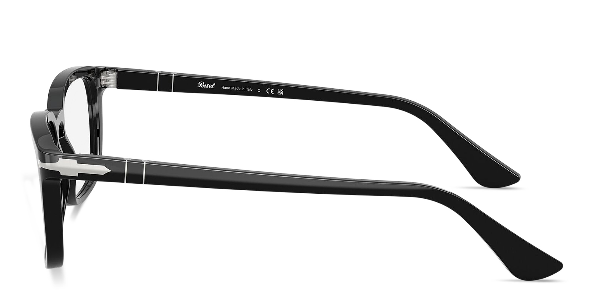 Shop PERSOL Arrow Unisex Pillow Eyeglasses in Black online.