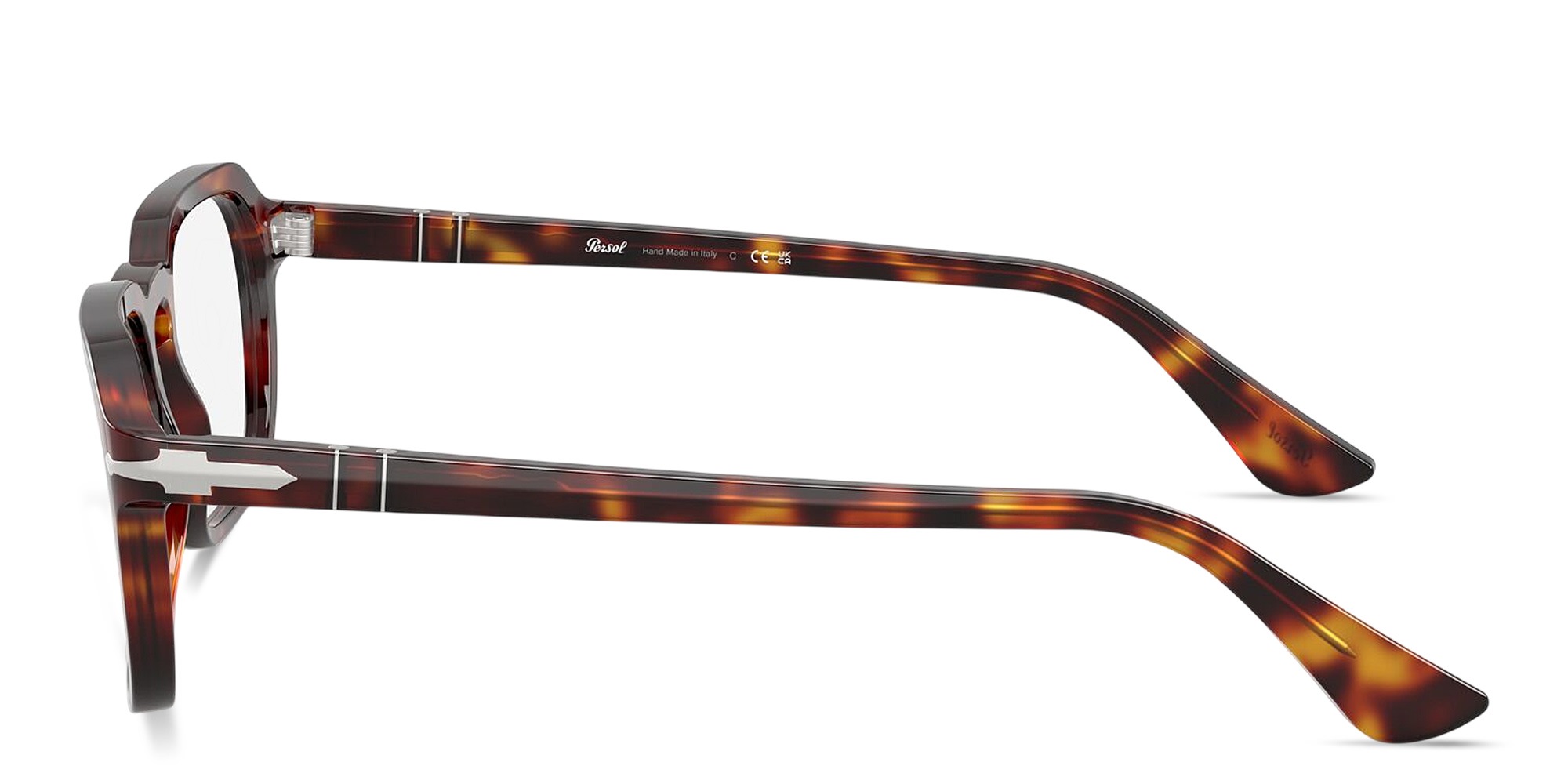 Shop PERSOL Arrow Unisex Square Eyeglasses in Havana online.