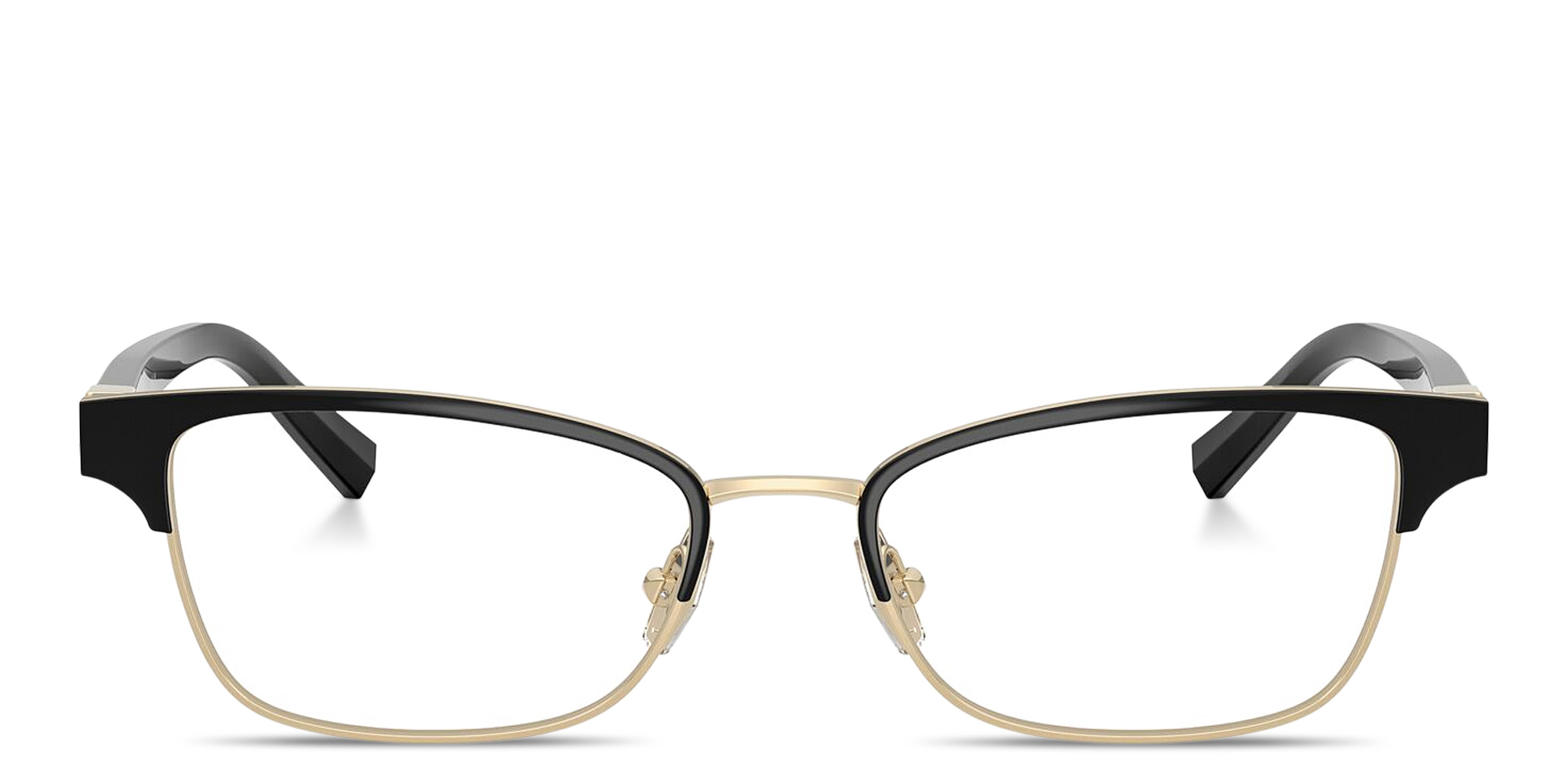 Shop TIFFANY Tiffany T Pillow Eyeglasses in Black On Pale Gold online.