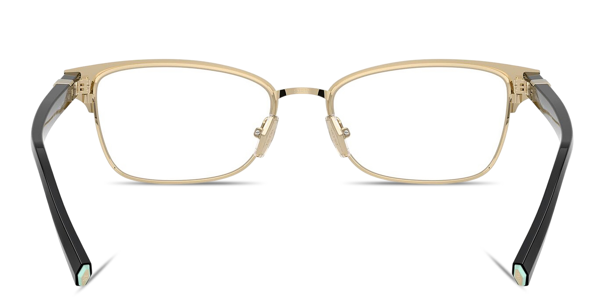 Shop TIFFANY Tiffany T Pillow Eyeglasses in Black On Pale Gold online.