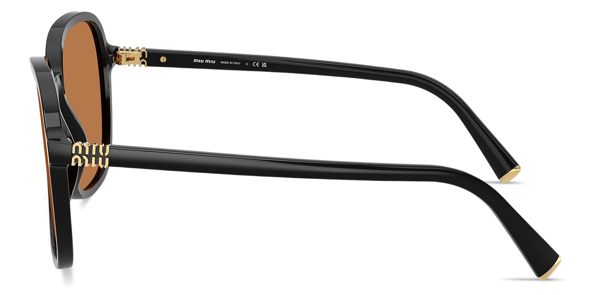 Shop MIU MIU Vertical Logo Oversized Square Sunglasses in Black online.