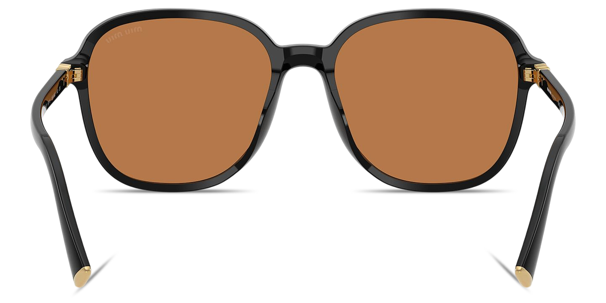 Shop MIU MIU Vertical Logo Oversized Square Sunglasses in Black online.