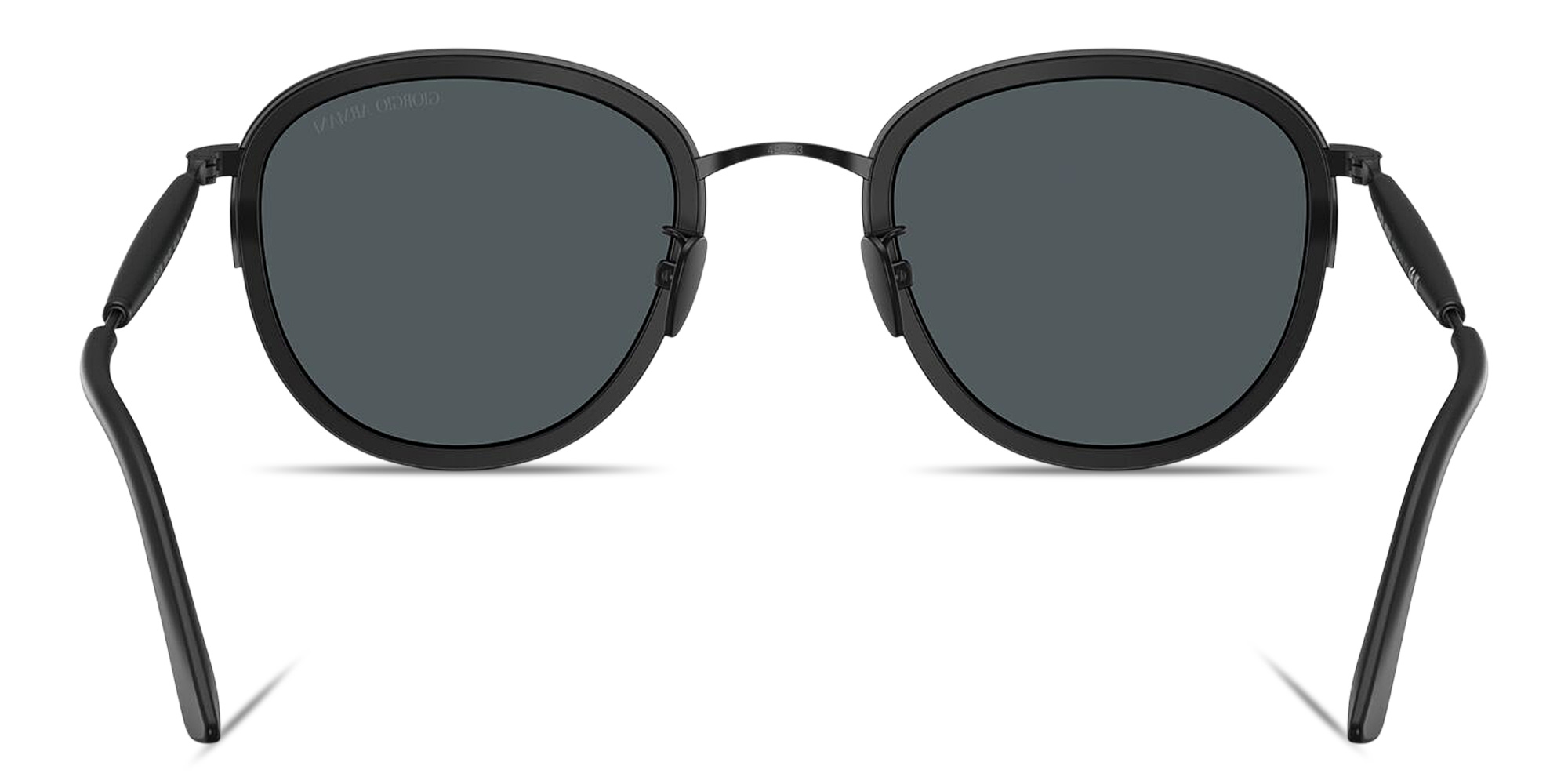 Shop GIORGIO ARMANI Logo Signature Panthos Sunglasses in Matte Black online.