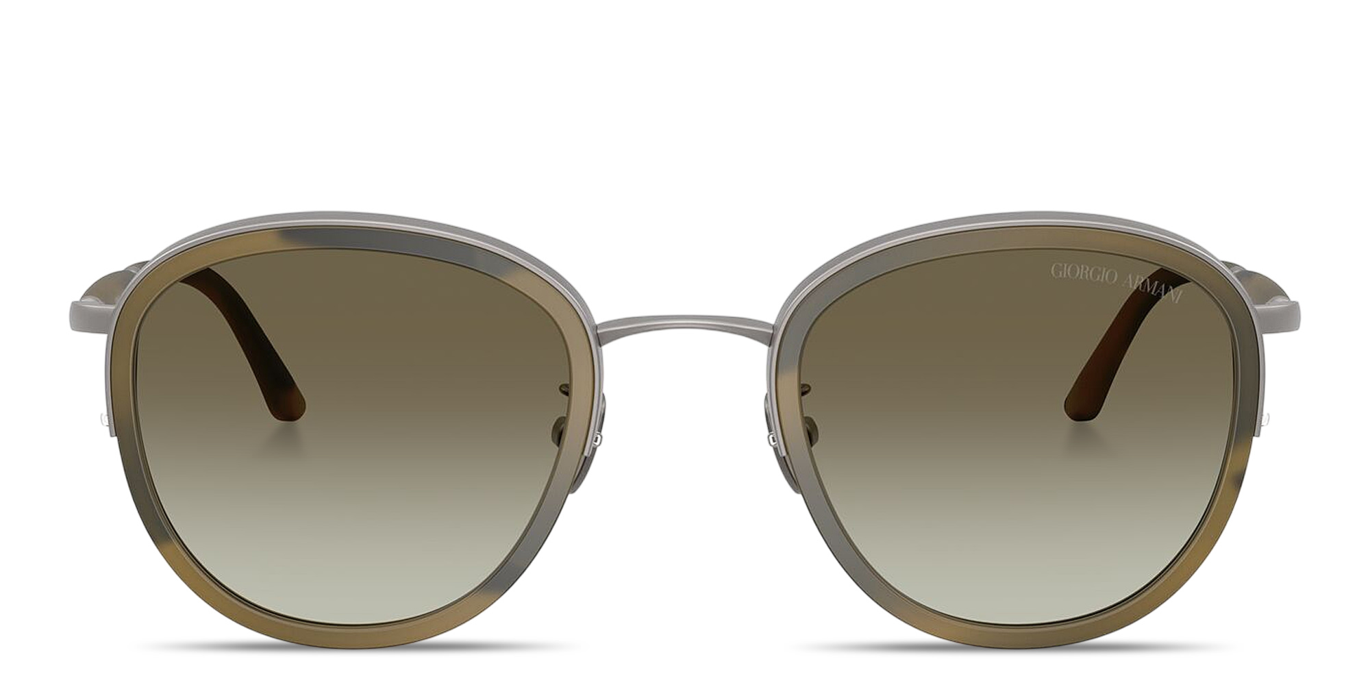 Shop GIORGIO ARMANI Logo Signature Panthos Sunglasses in Matte Gunmetal online.