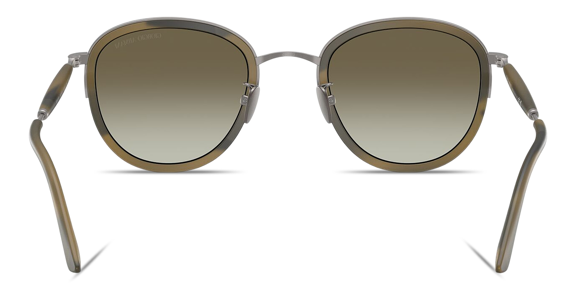 Shop GIORGIO ARMANI Logo Signature Panthos Sunglasses in Matte Gunmetal online.