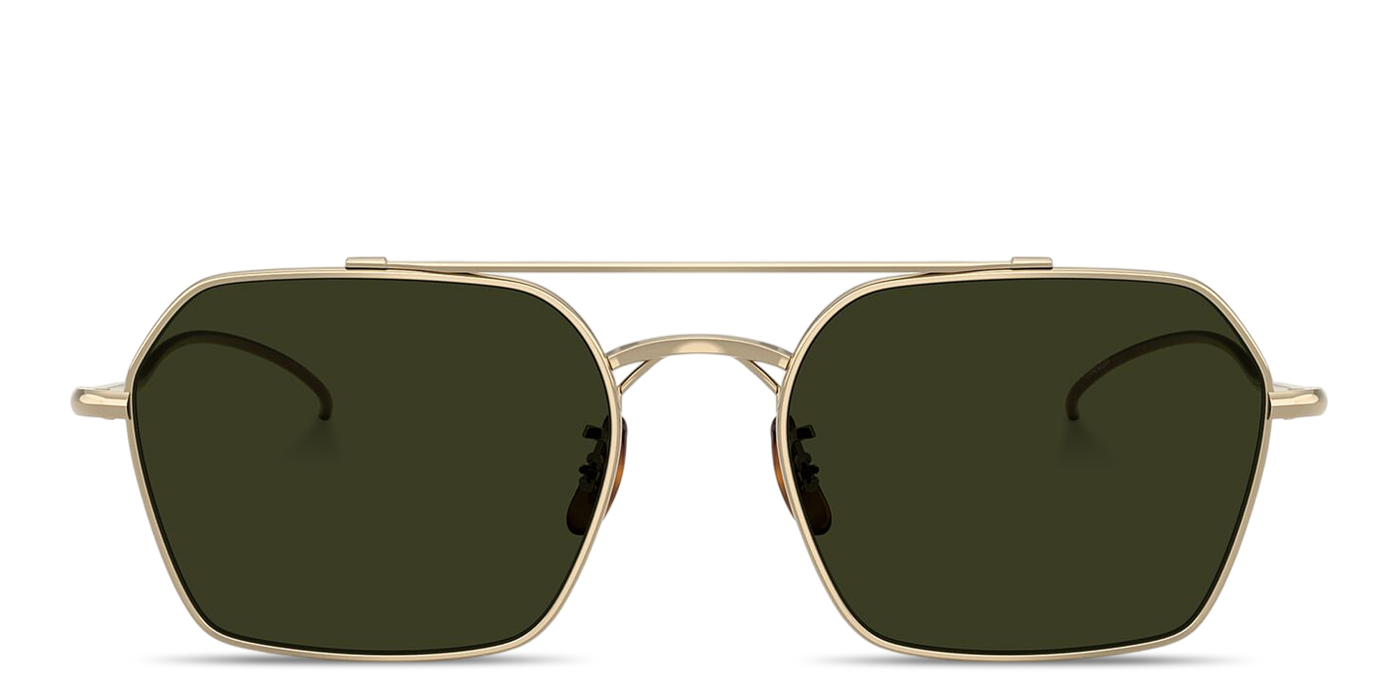 Shop OLIVER PEOPLES Rivetti Unisex Irregular Sunglasses in Gold online.