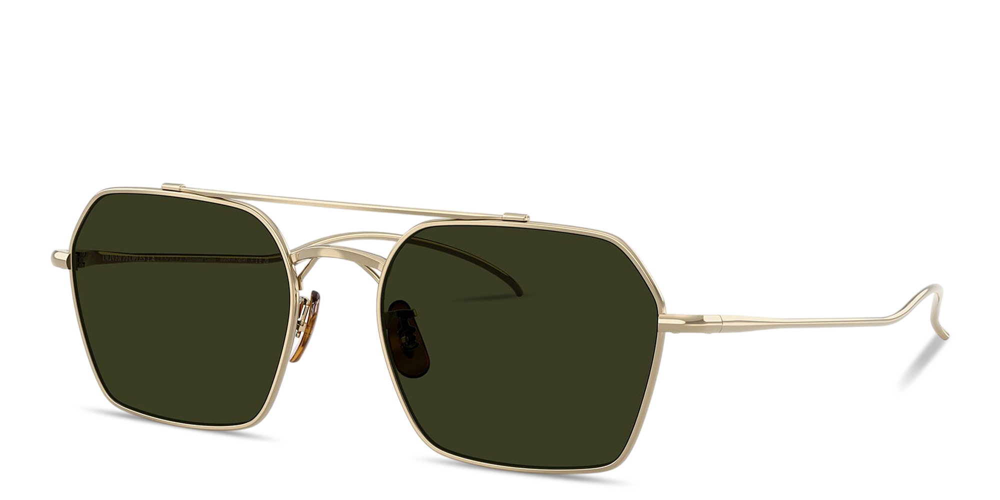 Shop OLIVER PEOPLES Rivetti Unisex Irregular Sunglasses in Gold online.
