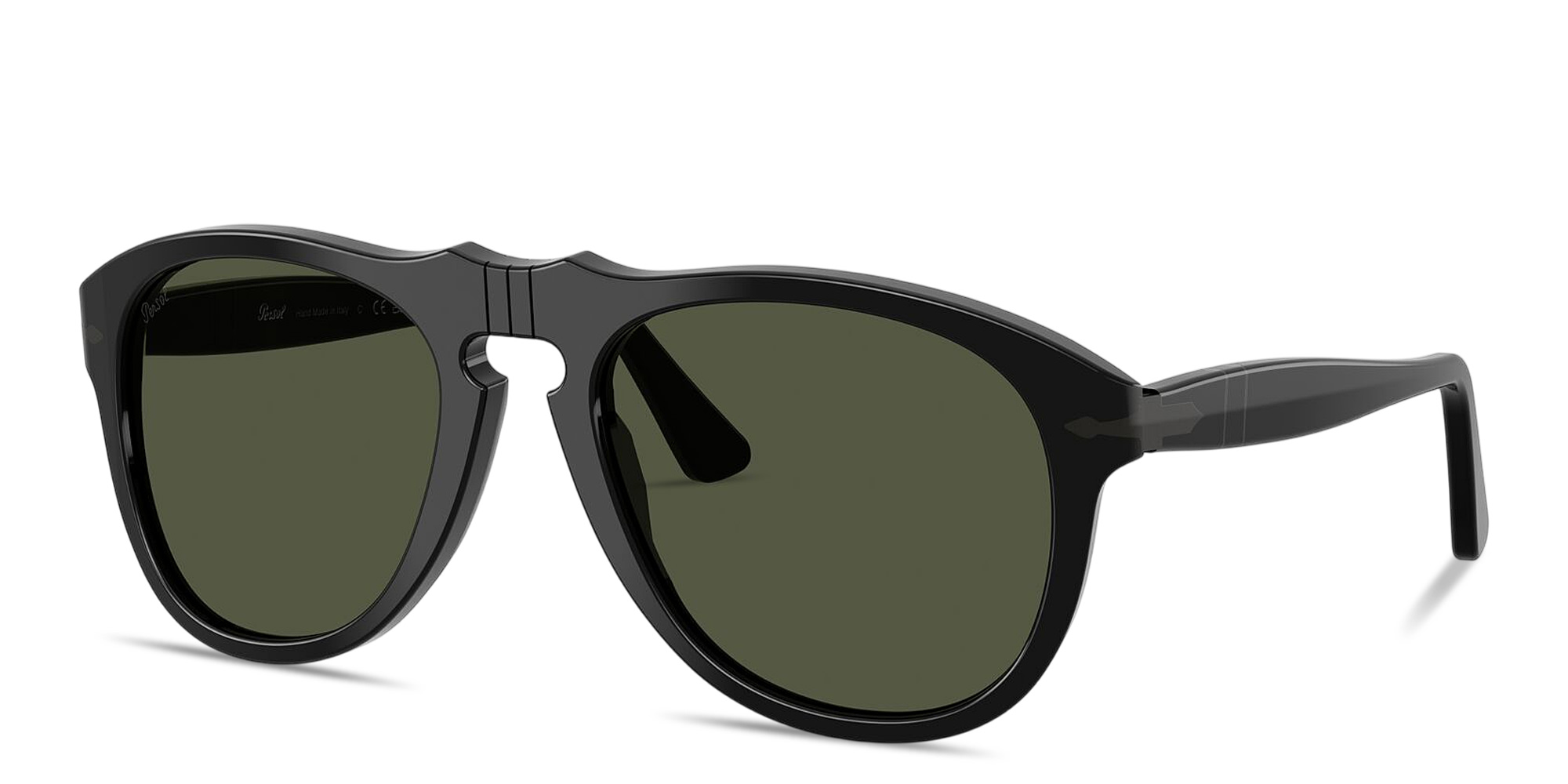 Shop PERSOL Arrow Unisex Pilot Sunglasses in Black online.
