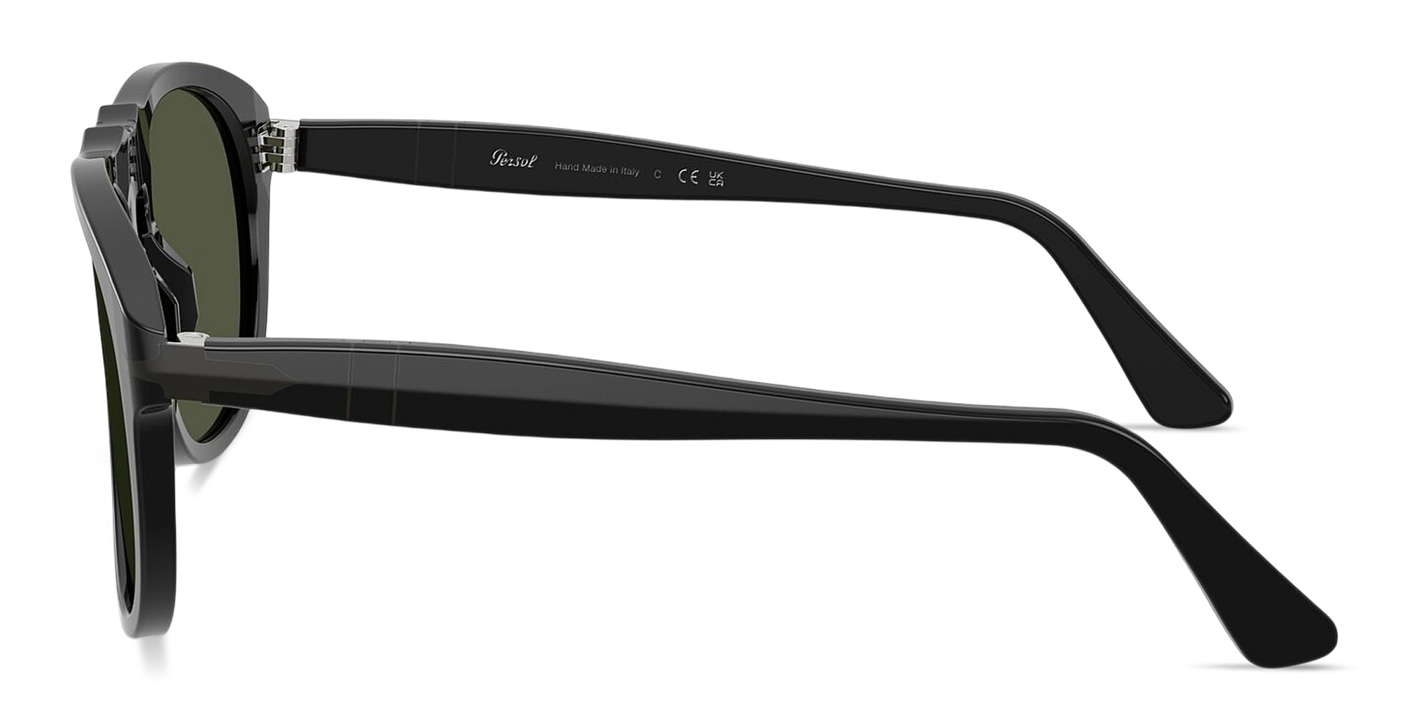 Shop PERSOL Arrow Unisex Pilot Sunglasses in Black online.