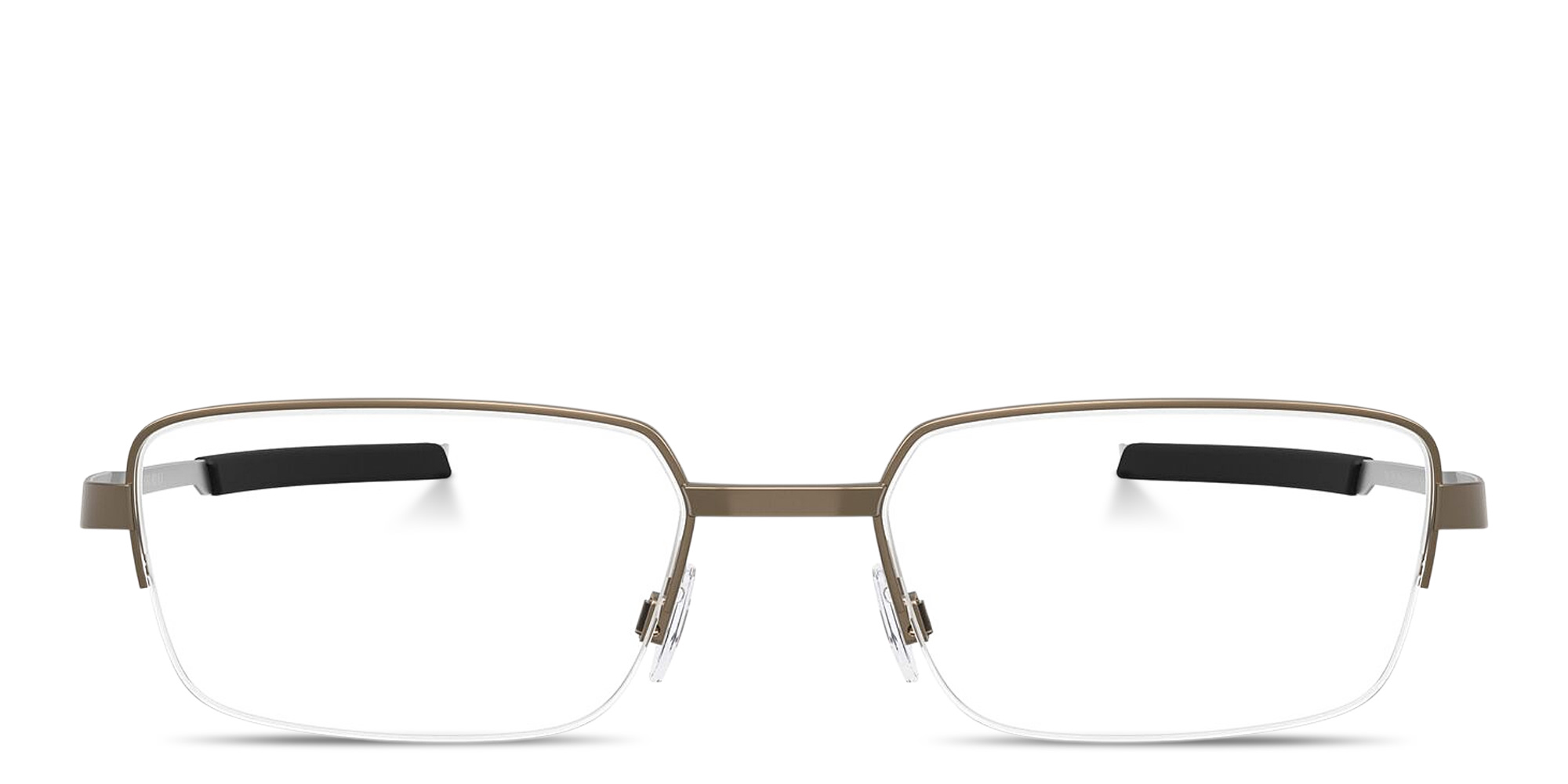 Shop Oakley Foil RQ 0.5 Unisex Wide Half-Rim Rectangle Eyeglasses in Pewter online.