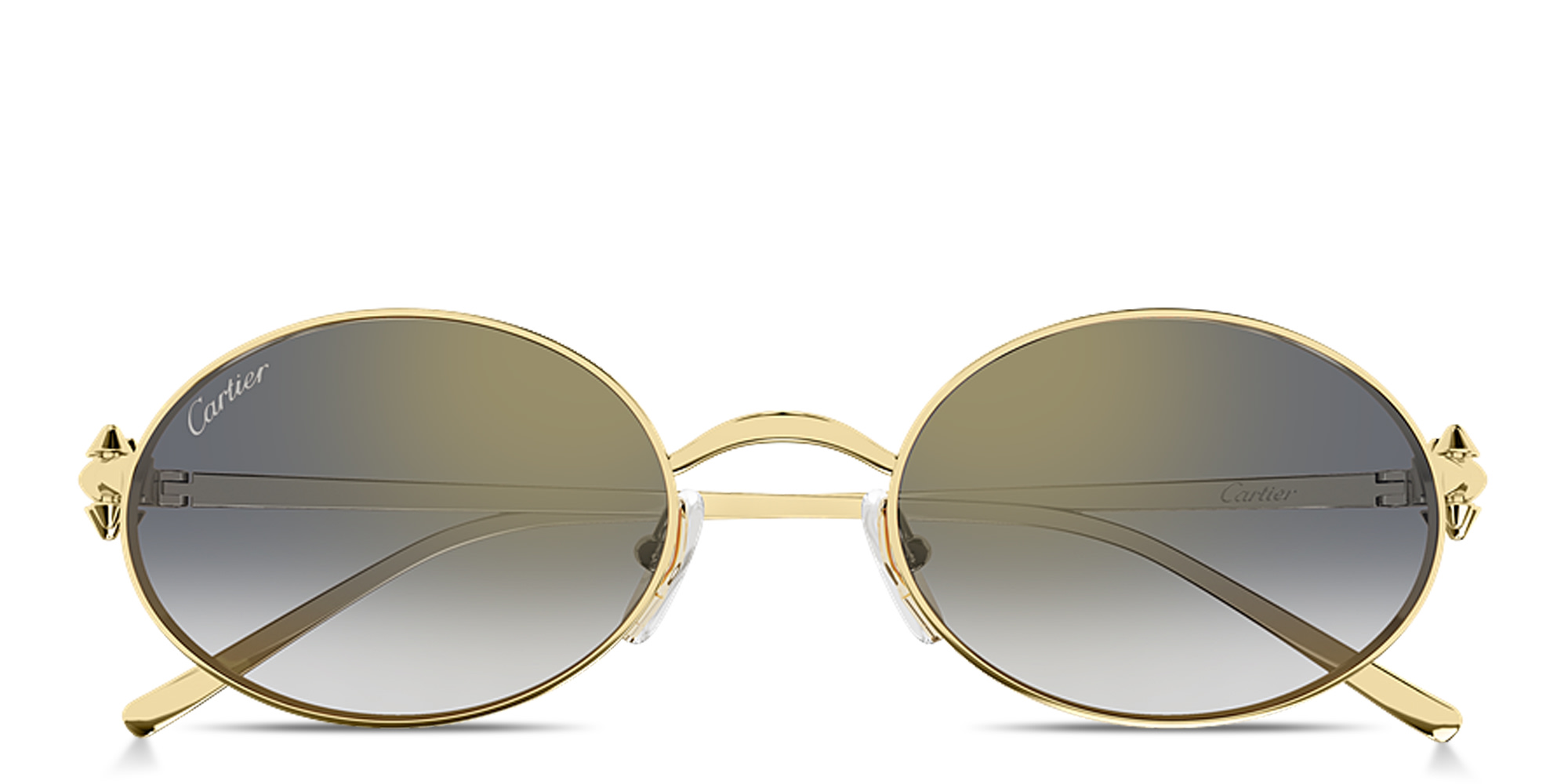 Shop Cartier Clash de Cartier Oval Sunglasses in Gold online.