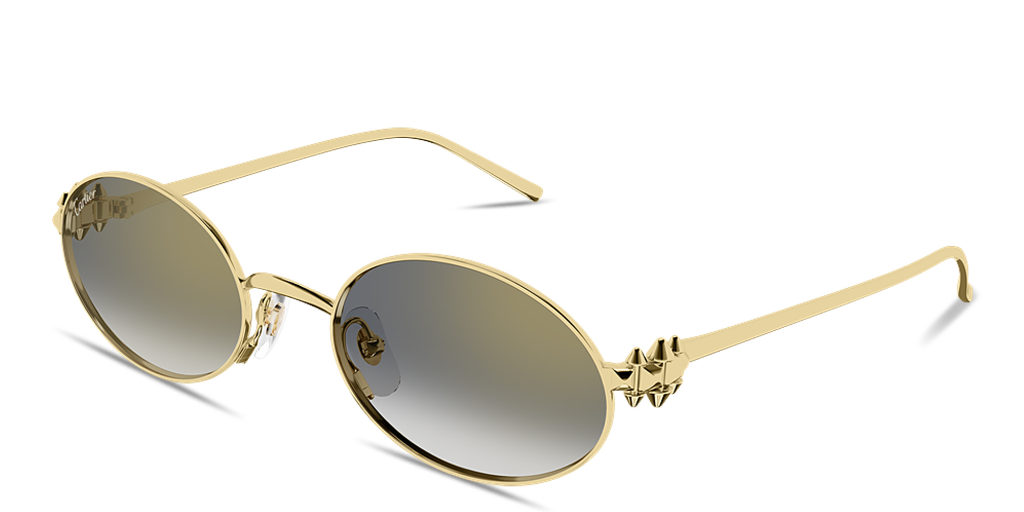 Shop Cartier Clash de Cartier Oval Sunglasses in Gold online.
