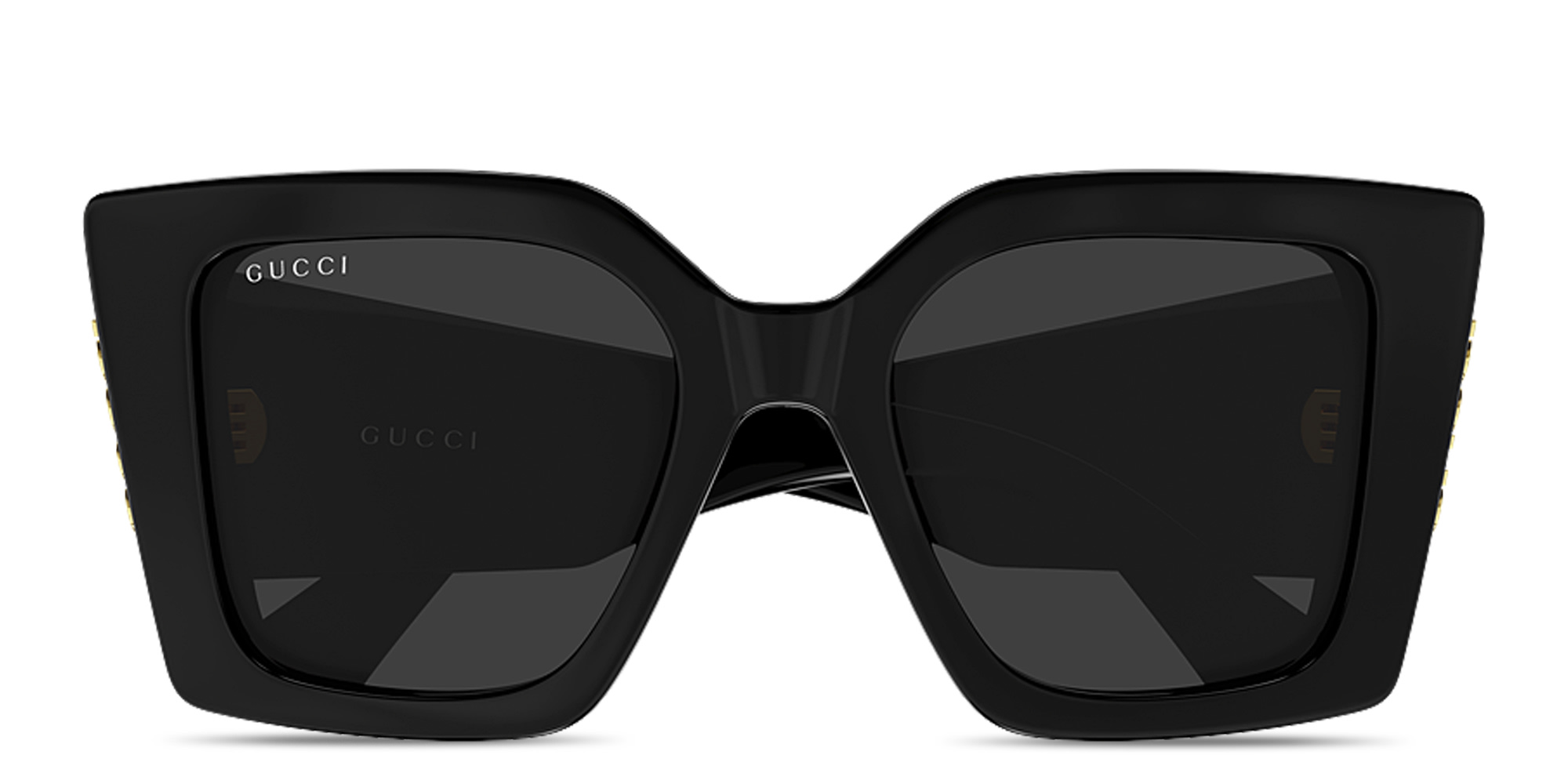 Shop GUCCI Gucci on Side Oversized Butterfly Sunglasses in Black online.