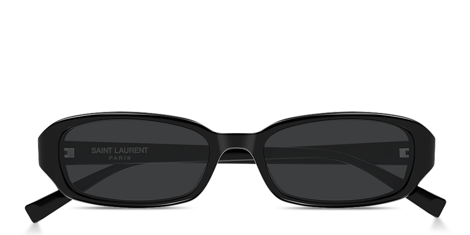 Shop SAINT LAURENT SL 872 Erin Oval Sunglasses in Shiny Black online.