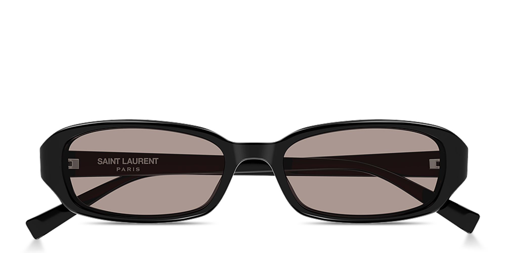 Shop SAINT LAURENT SL 872 Erin Oval Sunglasses in Shiny Black online.