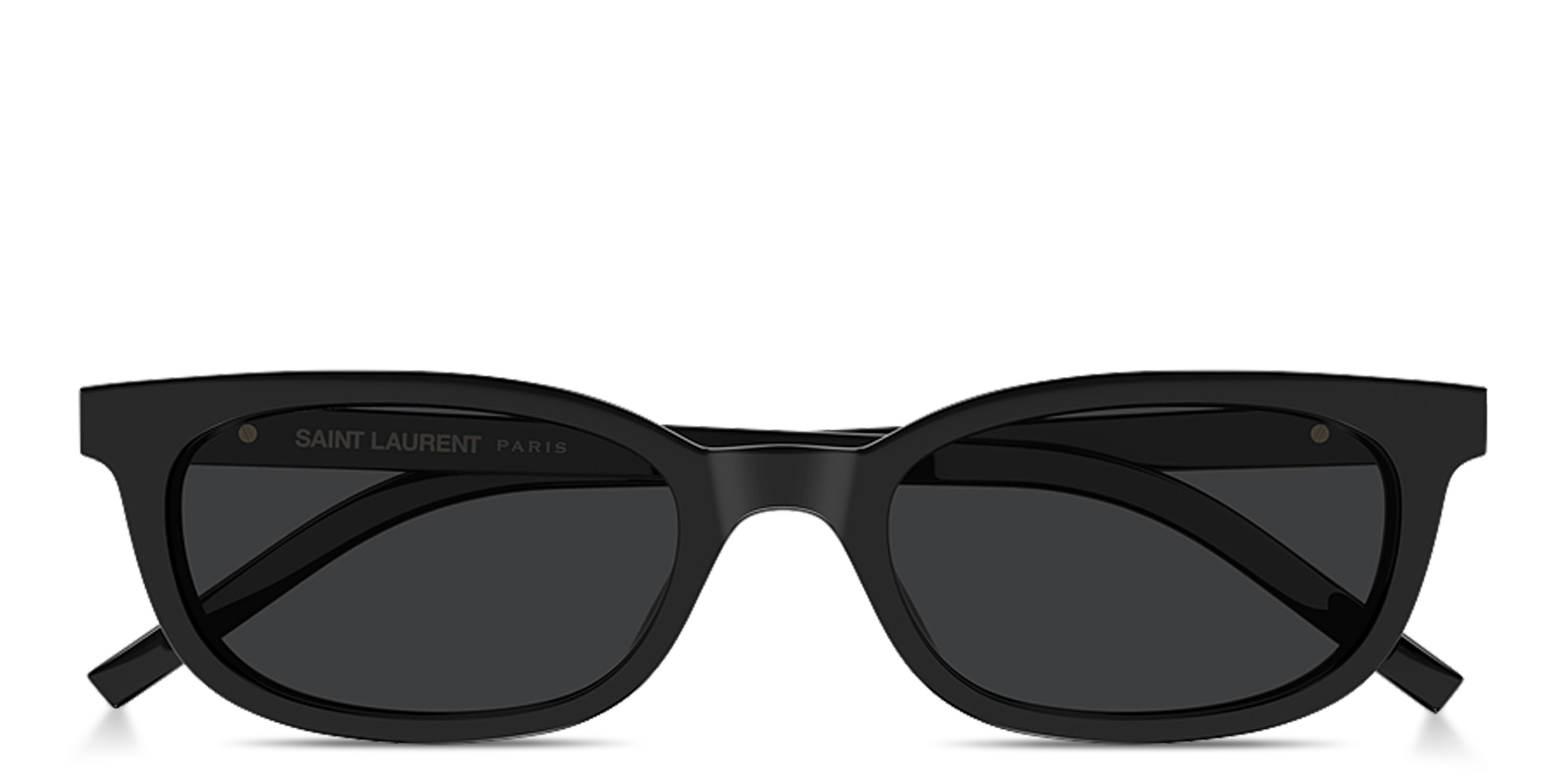 Shop SAINT LAURENT Monogram Hinge Cat-Eye Sunglasses in Shiny Black online.