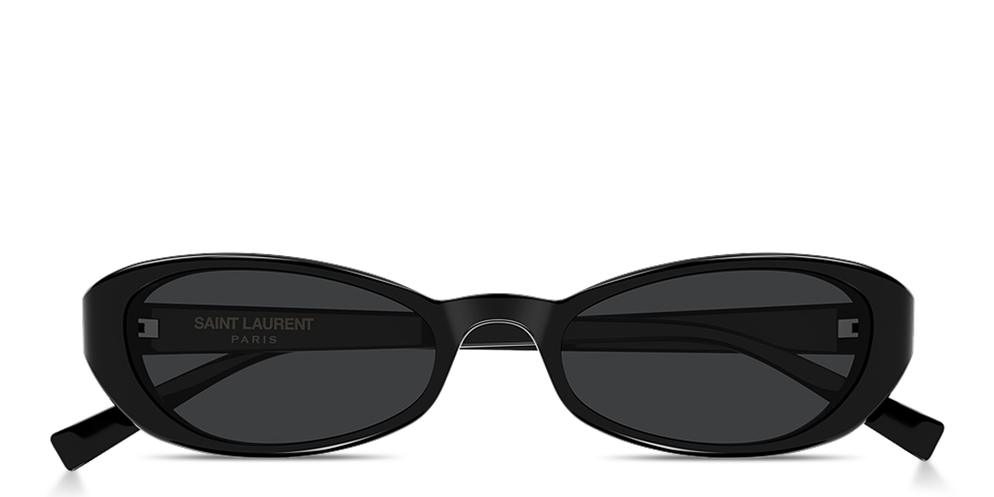 Shop SAINT LAURENT SL 871 Sue Oval Sunglasses in Shiny Black online.