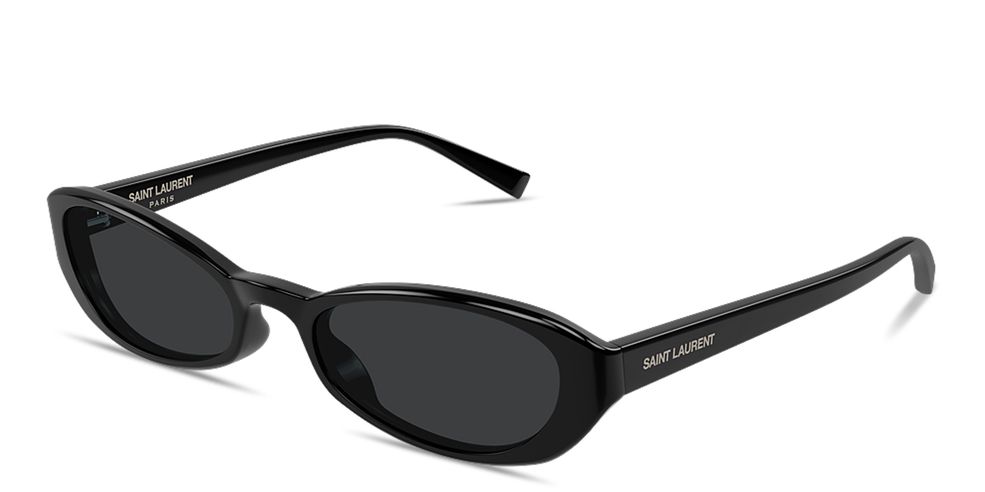 Shop SAINT LAURENT SL 871 Sue Oval Sunglasses in Shiny Black online.