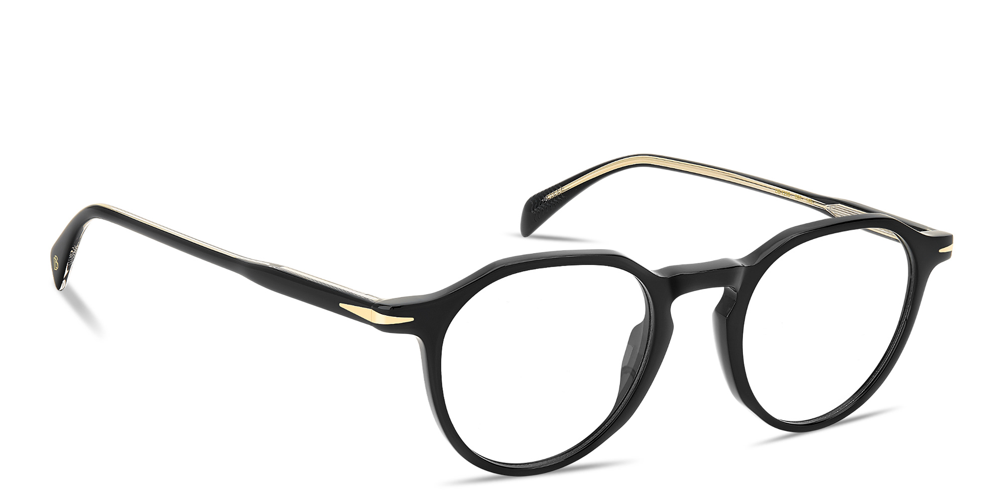 Shop DAVID BECKHAM Talisman Panthos Eyeglasses in Black online.