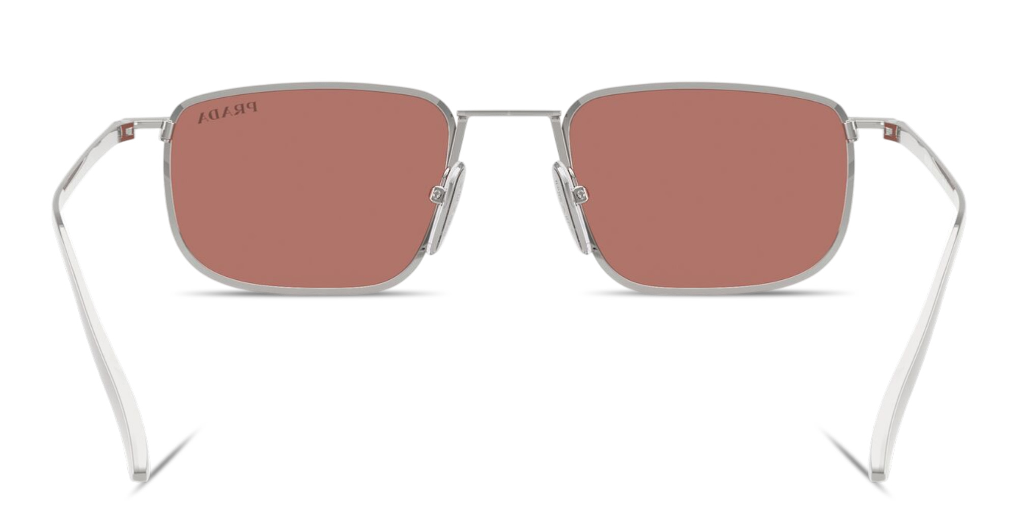 Shop PRADA Engraved Logo Pillow Sunglasses in Silver online.
