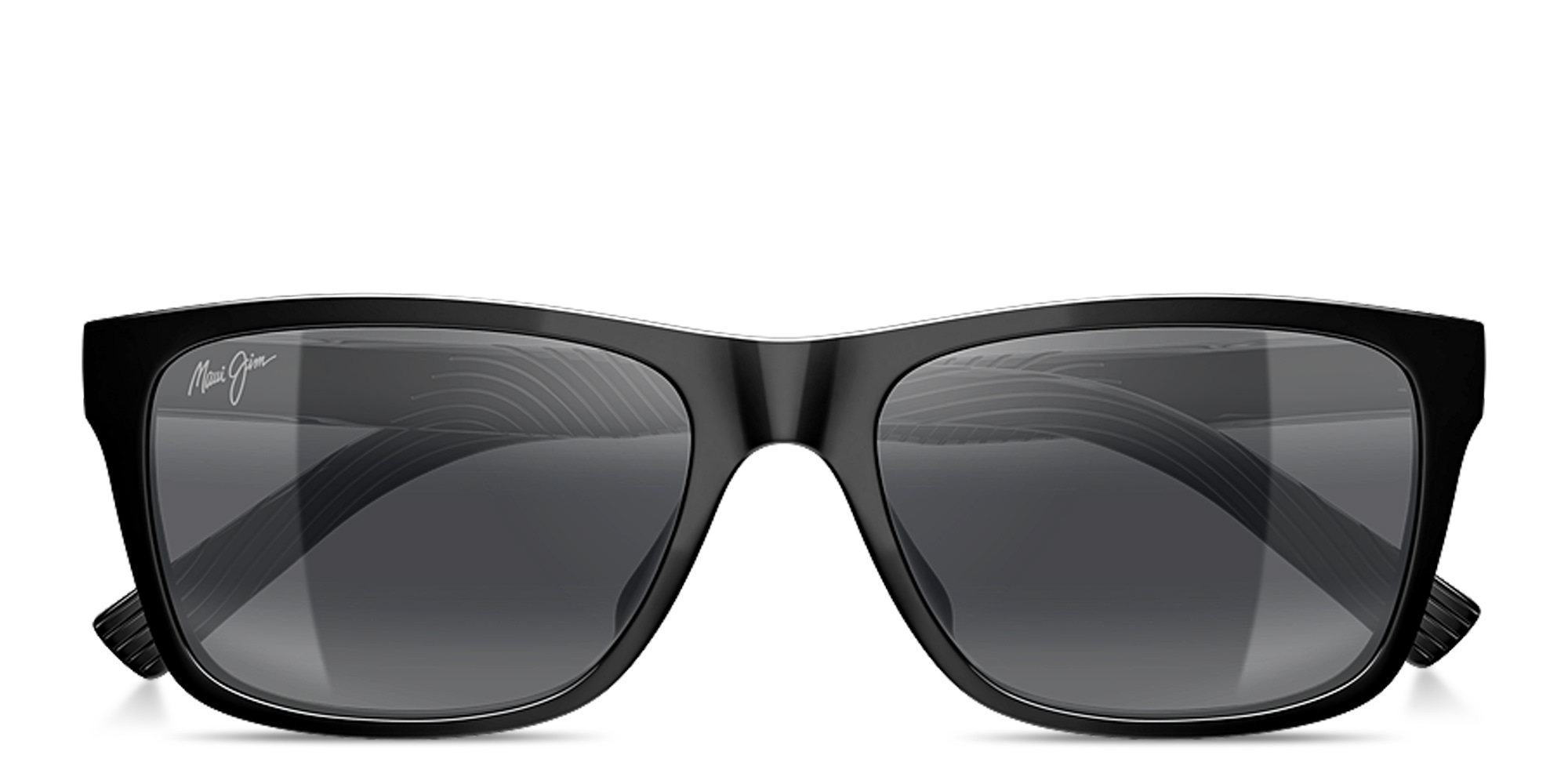 Shop Maui Jim KŌWELO Rectangle Sunglasses in Shiny Black online.