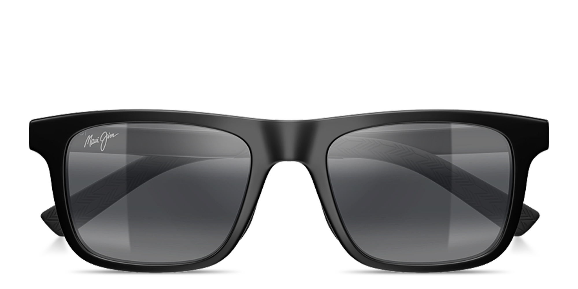 Shop Maui Jim Moaka Rectangle Sunglasses in Matte Black online.