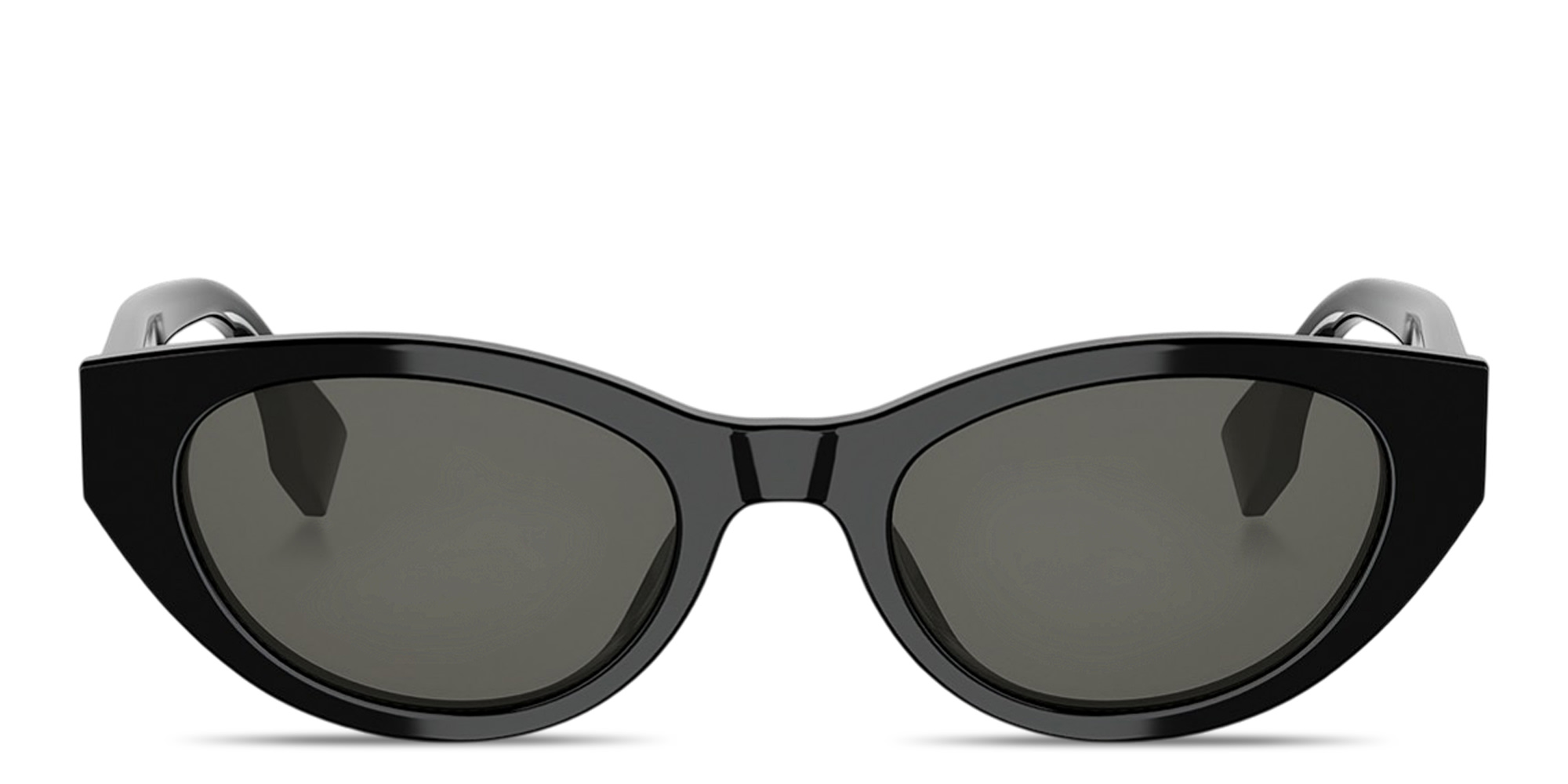 Shop FENDI Lettering Oval Sunglasses in Black online.