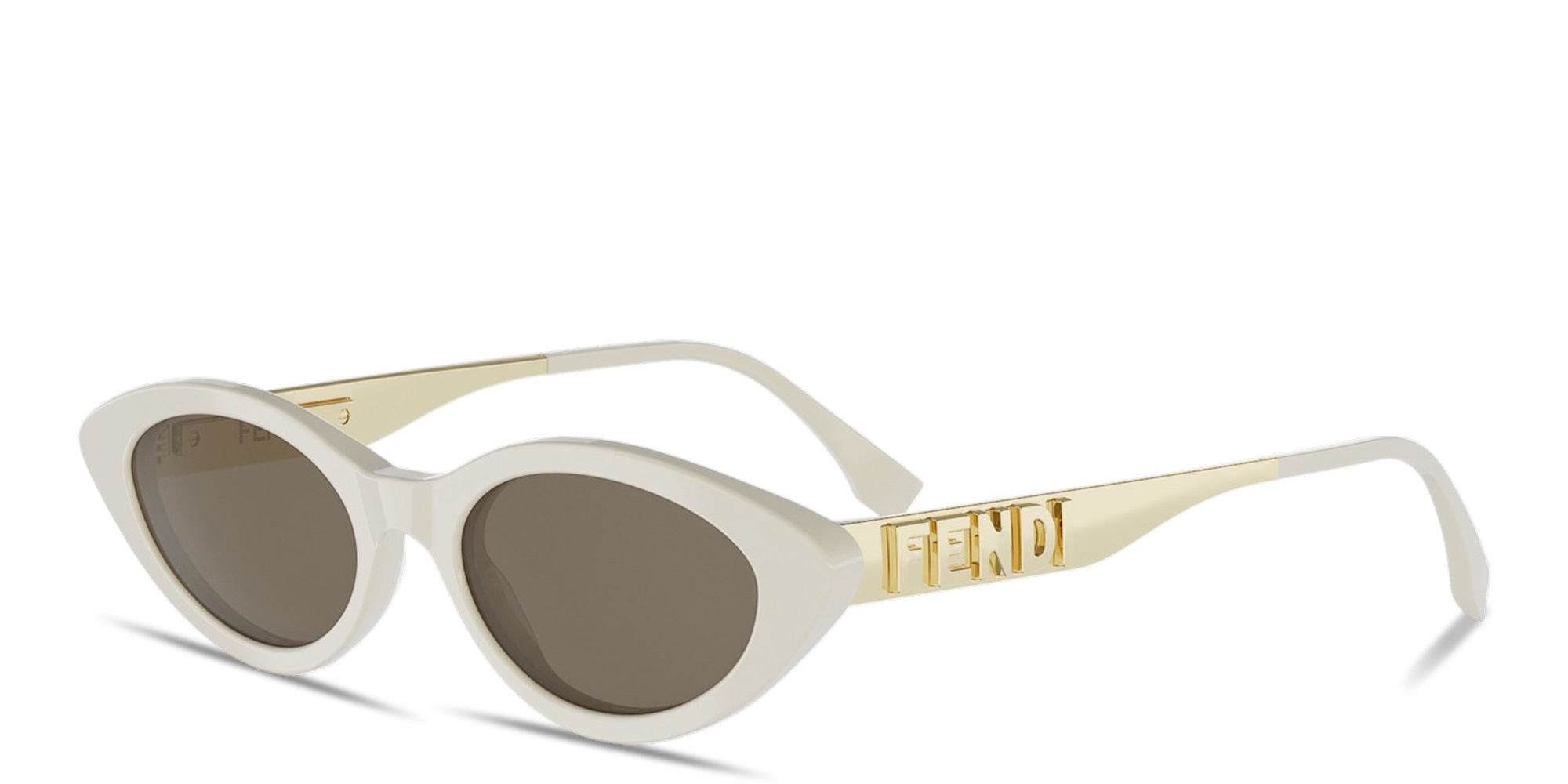 Shop FENDI Fendigraphy Cat-Eye Sunglasses in Ivory online.