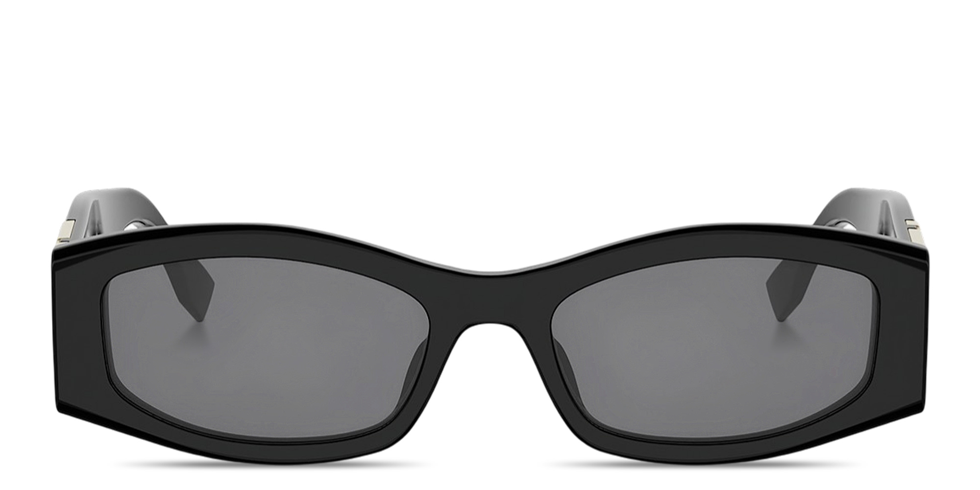 Shop FENDI Forever Fendi Rectangle Sunglasses in Black online.