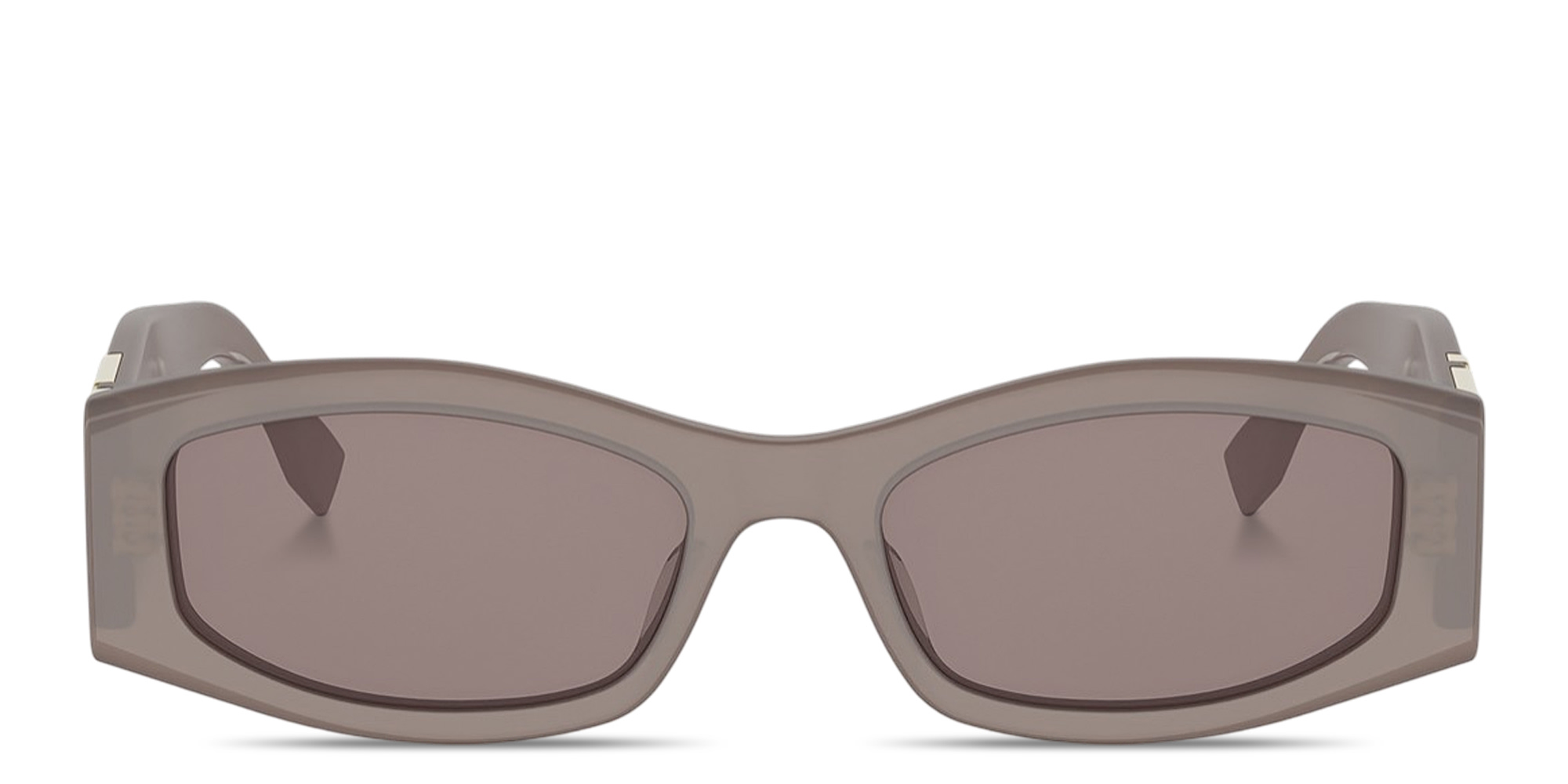 Shop FENDI Forever Fendi Rectangle Sunglasses in Shiny Opaline Brown online.