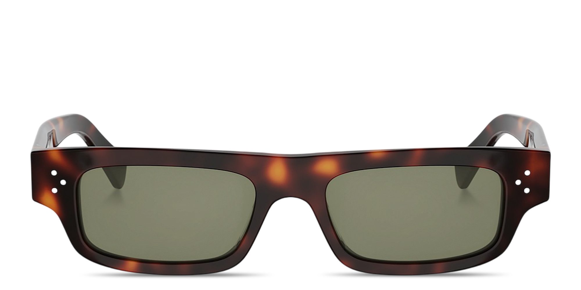 Shop CELINE 3 Dots HD Rectangle Sunglasses in Dark Havana online.
